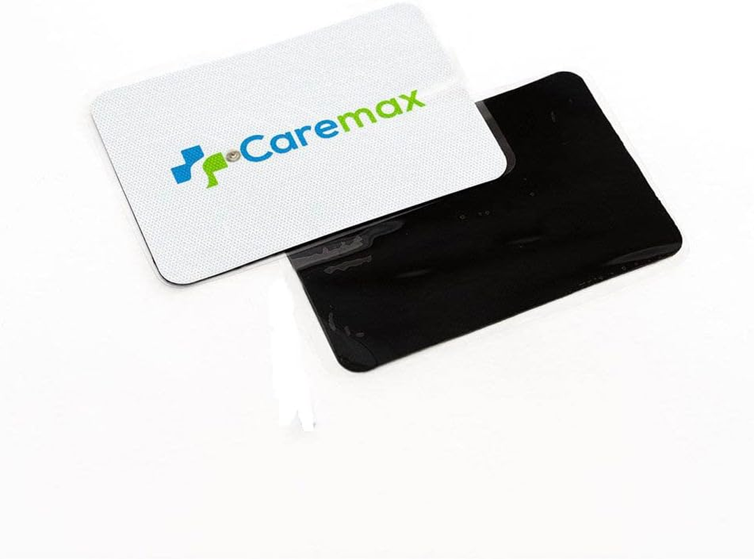 4PCS Caremax Premium Reusable Latex-Free Gel Self Adhesive Replacement Electrode Pads (Snap Type) - Extra Large 10Cmx15Cm Patches 3.5Mm Snap for TENS Machine Unit Electrotherapy Electronic Nerve & Muscle Stimulator image number 1