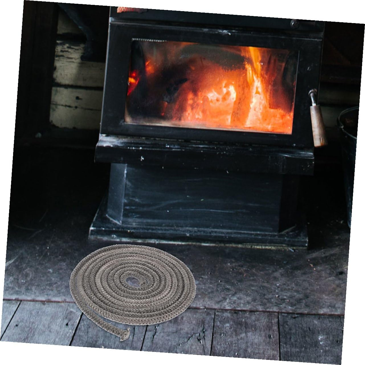 PLAFOPE 5M Wood Stove Gasket Rope 14Mm Fiberglass Fire Resistant Seal for Wood Burning Stove Door Insert and Fireplace Flue Sealant image number 6