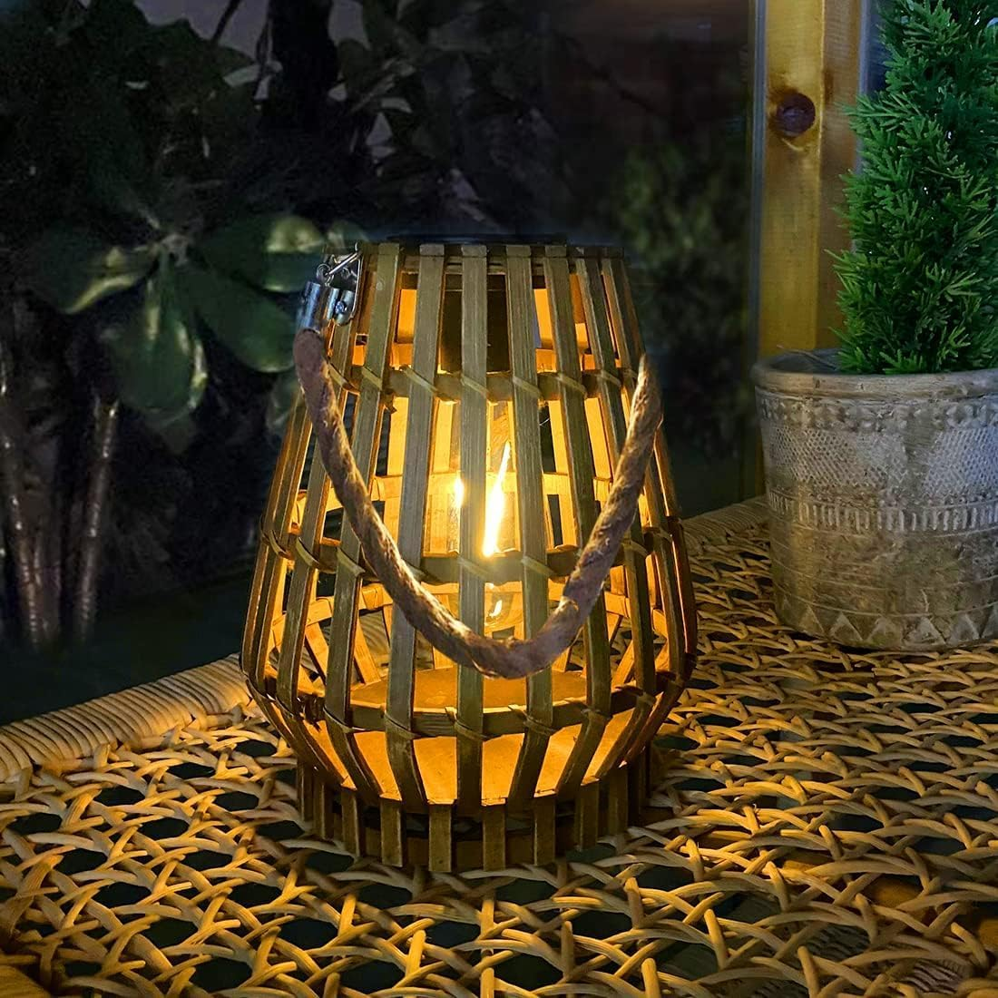 Pearlstar Solar Lanterns for Outdoors, Hanging Bamboo Solar Light, Waterproof, Solar Lights for Outdoor Garden Decoration, Balcony, Patio, Courtyard image number 3