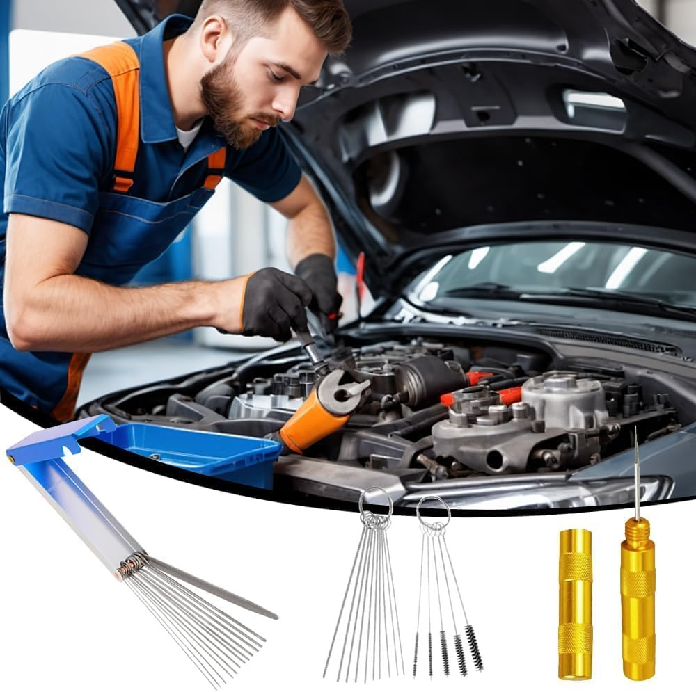 Carburetors Carbon Dirt Jet Remover Cleaner, Multi-Size Carburetors Cleaning Tool Kit, Carburetor Cleaning Kit and Torch Tip Cleaner Set for Auto, Motorcycles image number 4