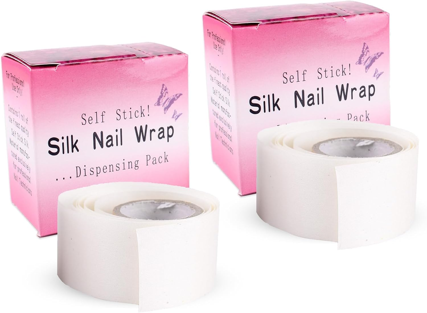 Tavvke 2 Rolls Self-Adhesive Silk Nail Wraps, anti Damage Tape for Repairing Broken Nails and Fingernail Extension, Reinforcement Bandage for Home DIY & Salon Use image number 1