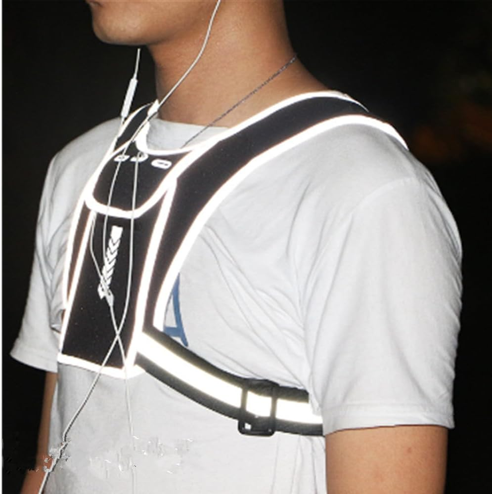 Loopunk Running Vest, Reflective Vest, Sports Chest Bag for Men, Water Resistant Chest Pack, Running Pack for Workout Gear with Key Pouch for Workout, Running and Cycling.