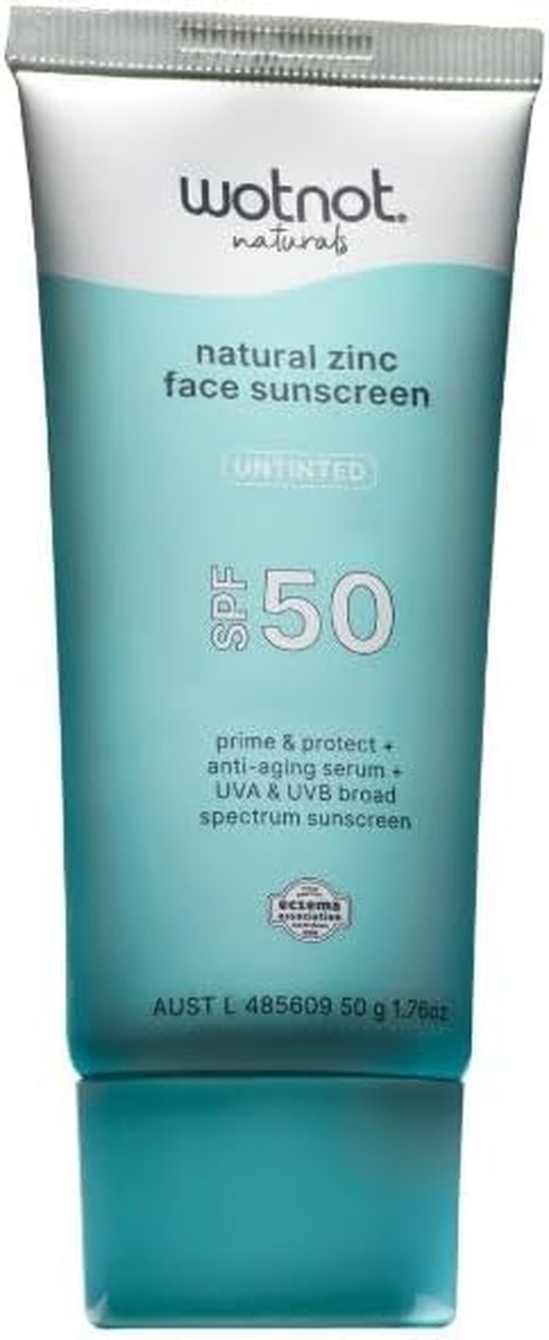 Wotnot Natural Zinc Face Sunscreen SPF 50 &ndash; Untinted, Broad Spectrum, Lightweight & Non-Comedogenic, Reef Safe & Vegan &ndash; Daily Mineral Sun Protection, Made in Australia