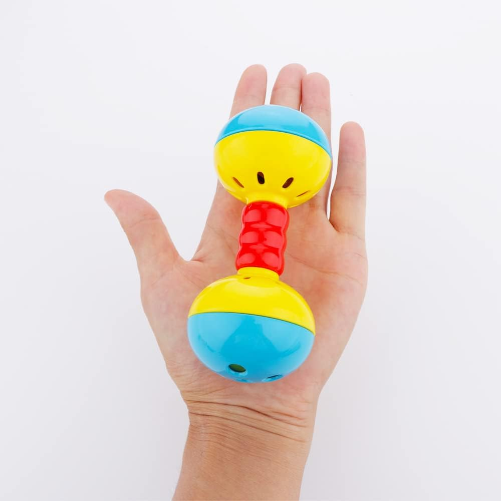 DQITJ 2 Pcs Bird Barbell Dumbell Foot Toy, Enrichment Rattles Bells Foot Toy for Small Bird Parrot Parakeet Cockatiel Conure Love Birds
