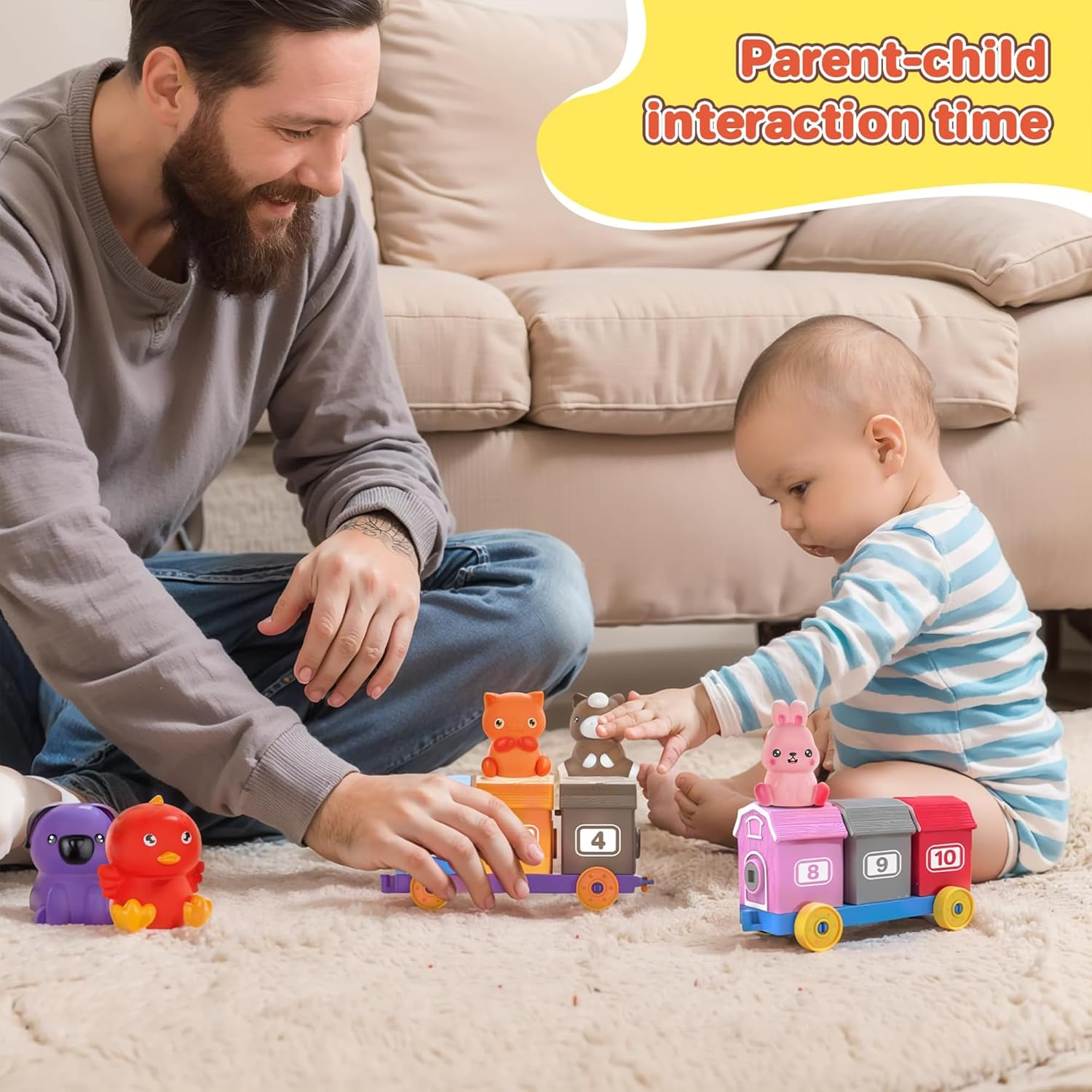 Learning Farm Barn Toy with Keys & Animals for Toddlers 1-3 Years image number 6