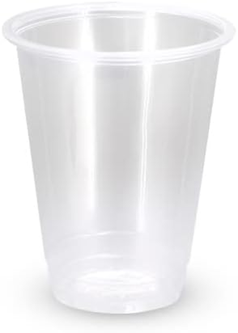 50 X Drinking Cups with Clear Dome Lid - 15Oz / 425Ml Clear PP image number 1