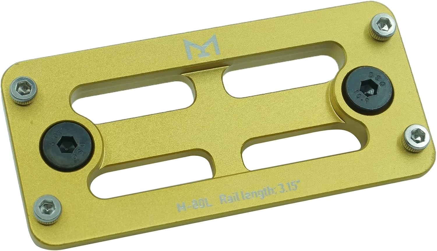 AR Mlok Arca Rail Tripod Ball Head Mount Adapter - Bog Tripod Ballhead Quick Release Plate,Compatiable RRS Dovetail, 2 Mlok Slot Interface Black