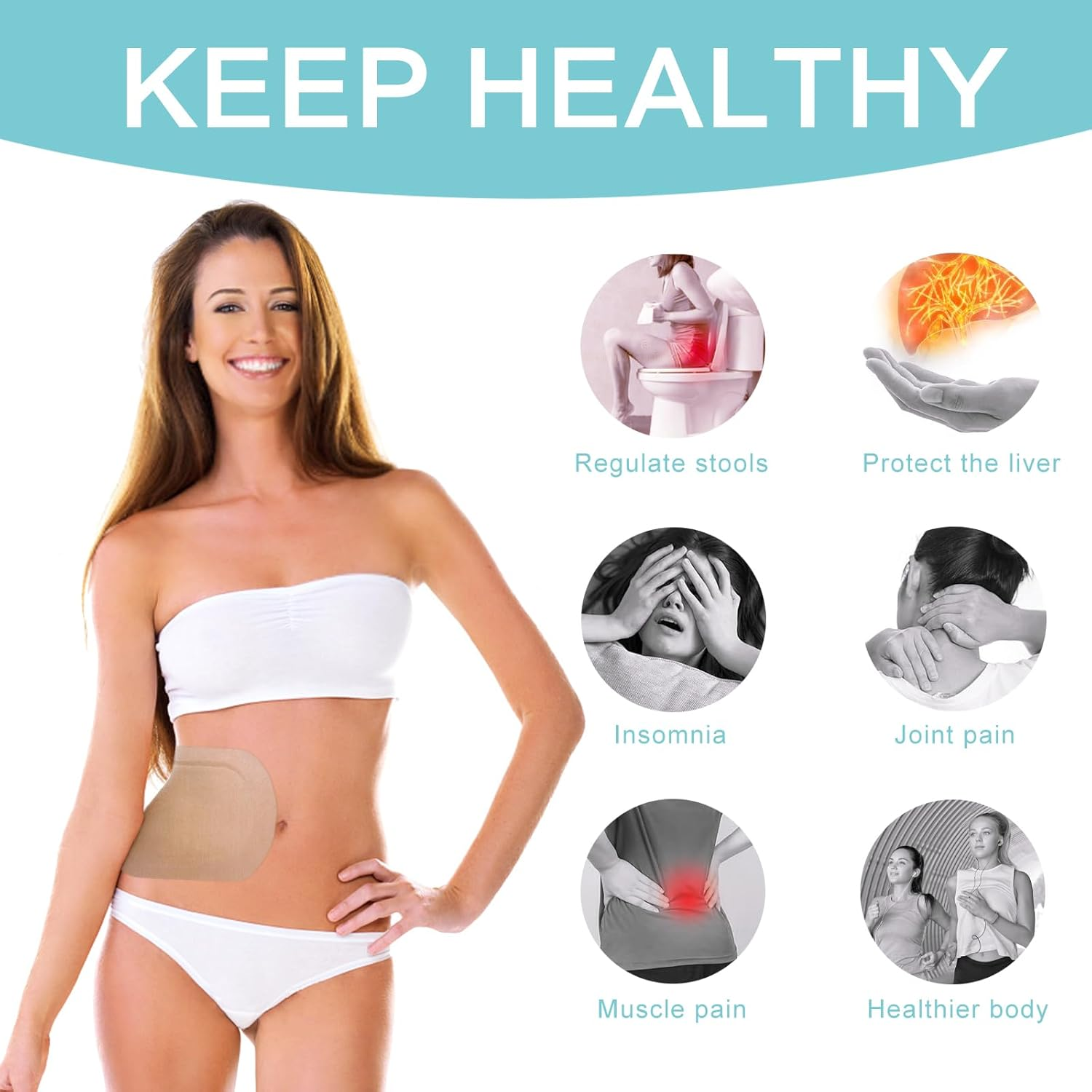 24Pcs Castor Oil Pack Wrap, Organic Cotton Castor Oil Patches Disposable, Self-Adhesive Castor Oil Wrap Pads, Portable anti Leakage No Wash Castor Oil Packs Kit