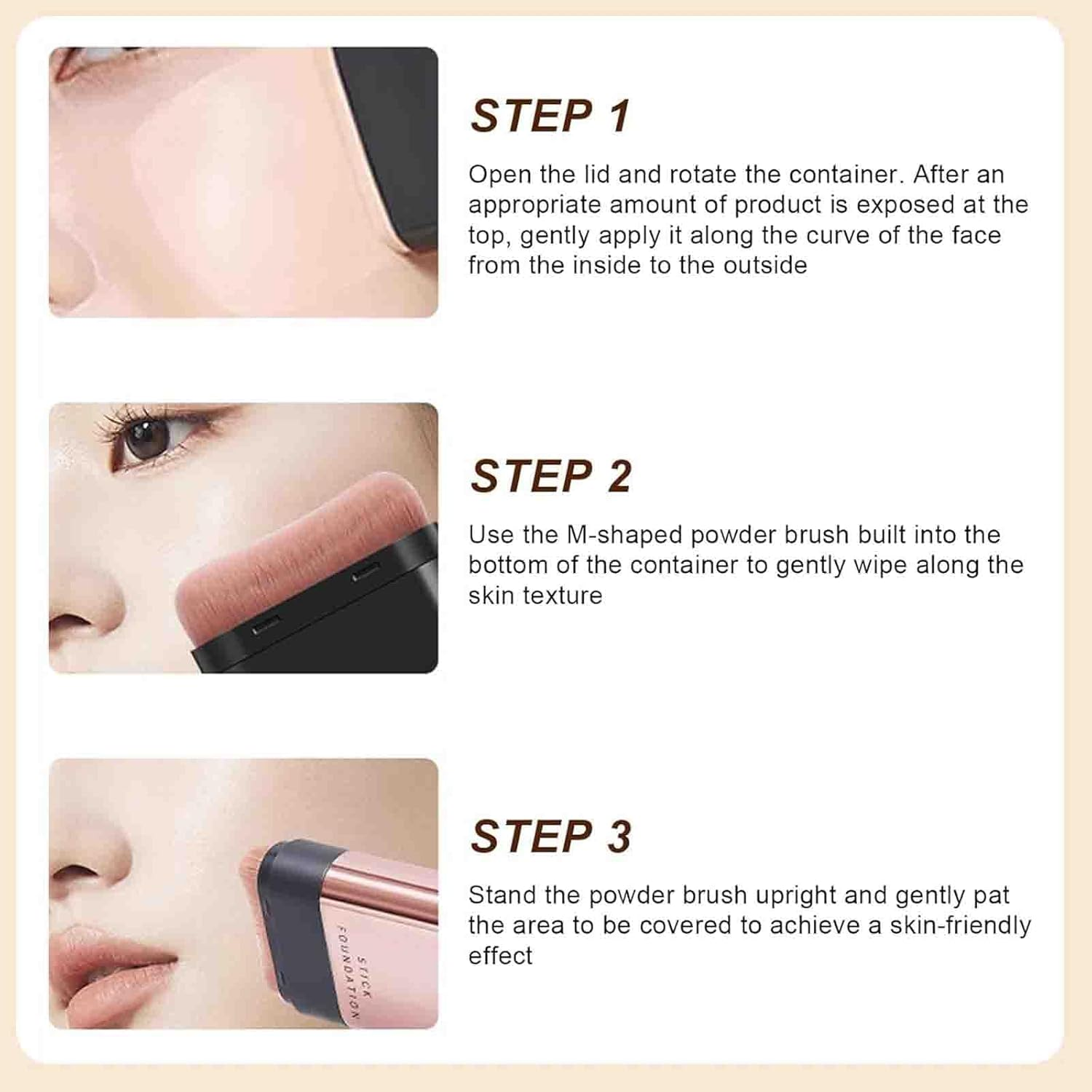 2 in 1- Luxury Anti-Wrinkle Foundation Stick, Double Head Foundation Make-Up Stick, Luxury Anti-Wrinkle Foundation Stick, Korea Flawless Eraser Foundation Stick, Foundation Stick (Mix-2Pcs) - Brilliant White image number 2