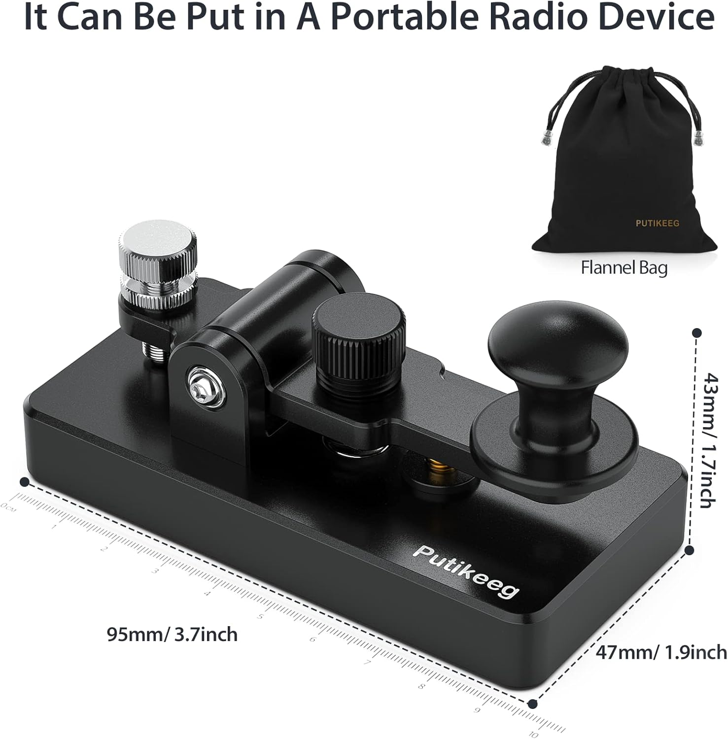 Putikeeg CW Morse Button, Telegraph Button, Amateur Radio CW Button, Morse Code Device, Telegram Keyboard, Morse Code Transmitter image number 3