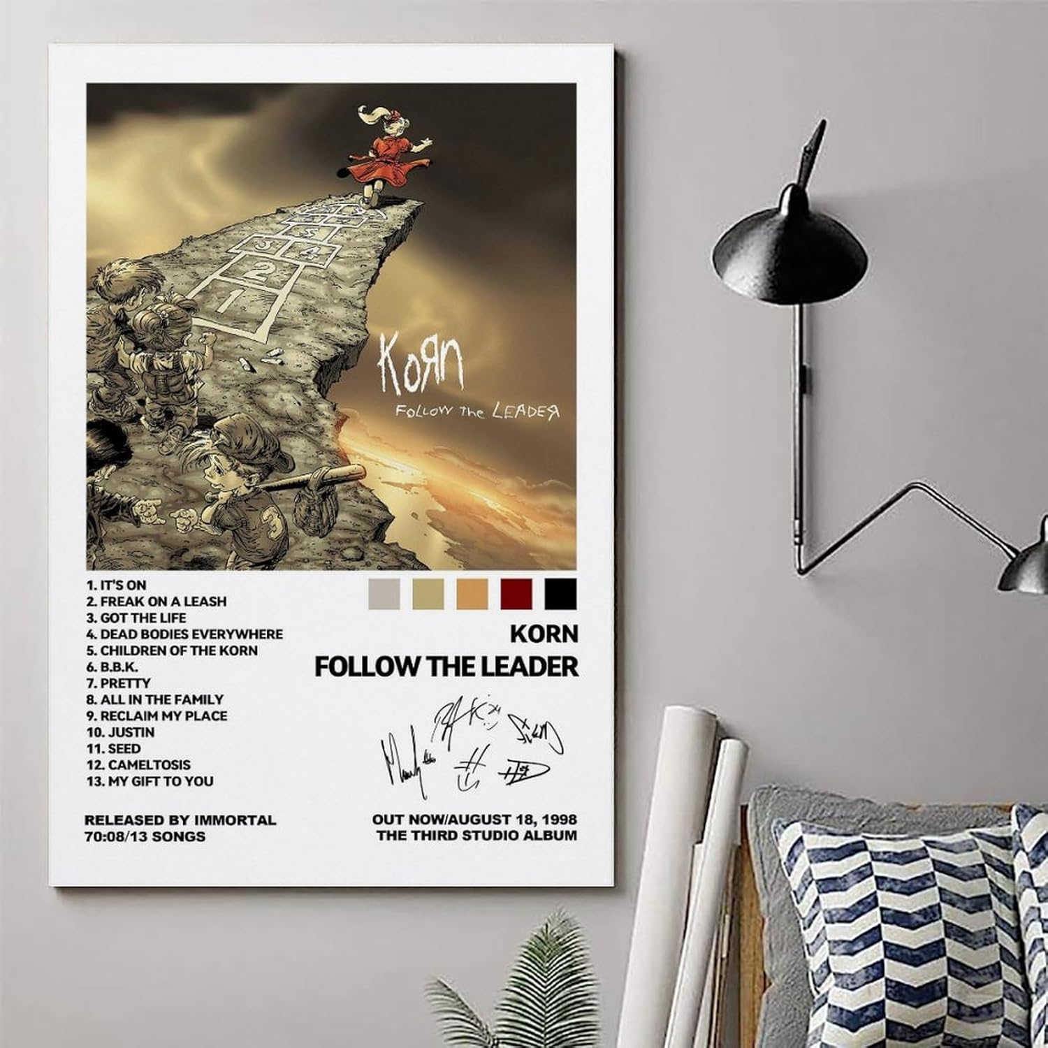 Korn Poster Rock Band Music Album Comcis Retro Vintage Cover Poster Canvas Painting Wall Art Picture Home Decor Print for Bedroom Living Room Dorm Study Bar Office 16X24Inch(40X60Cm) image number 2