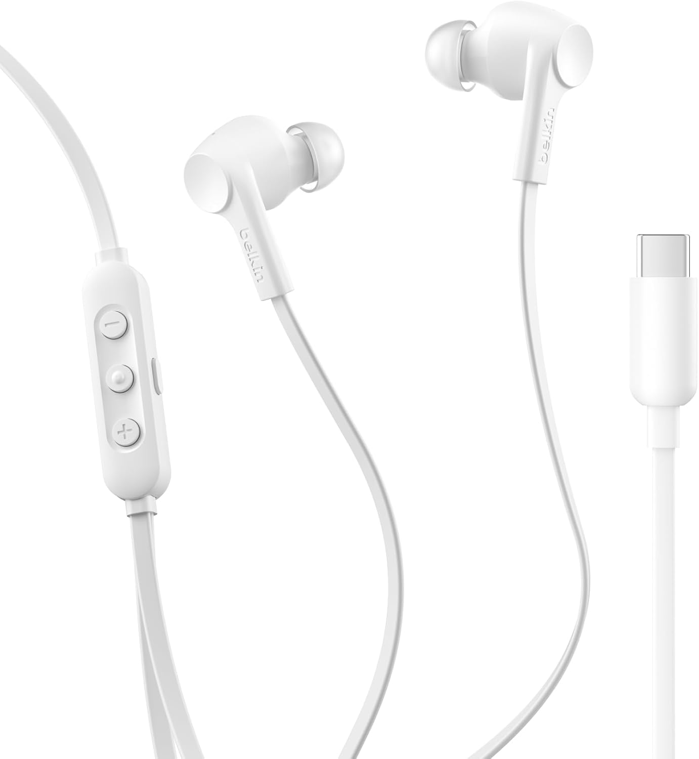 Belkin Soundform Active Noise Cancelling Earbuds Wired with USB C Connector, Ipx5-Rated, In-Ear Earphones W/Microphone for Iphone 17/16/15, Ipad Mini, Galaxy S25, Google Pixel 10, & More - Black