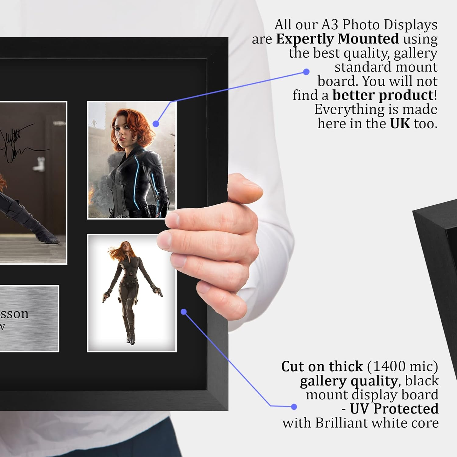 HWC Trading FR A3 Scarlett Johansson Black Widow Avengers Gifts Printed Signed Autograph Picture Display for Movie Memorabilia Fans - A3 Framed image number 2