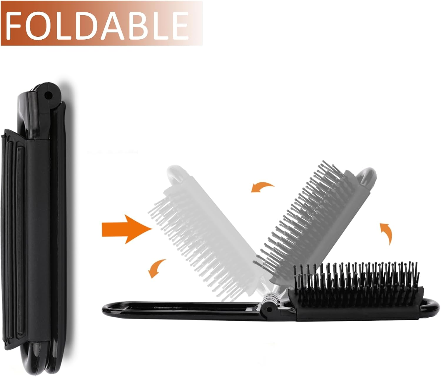 2 Pack Foldable Hair Brush with Mirror Mini Compact Travel Hairbrush Small Massage Comb Portable Hair Styling Tools Pocket Folding Hairbrush for Women Girls Men Home Outdoor Travel Purse Essential image number 6