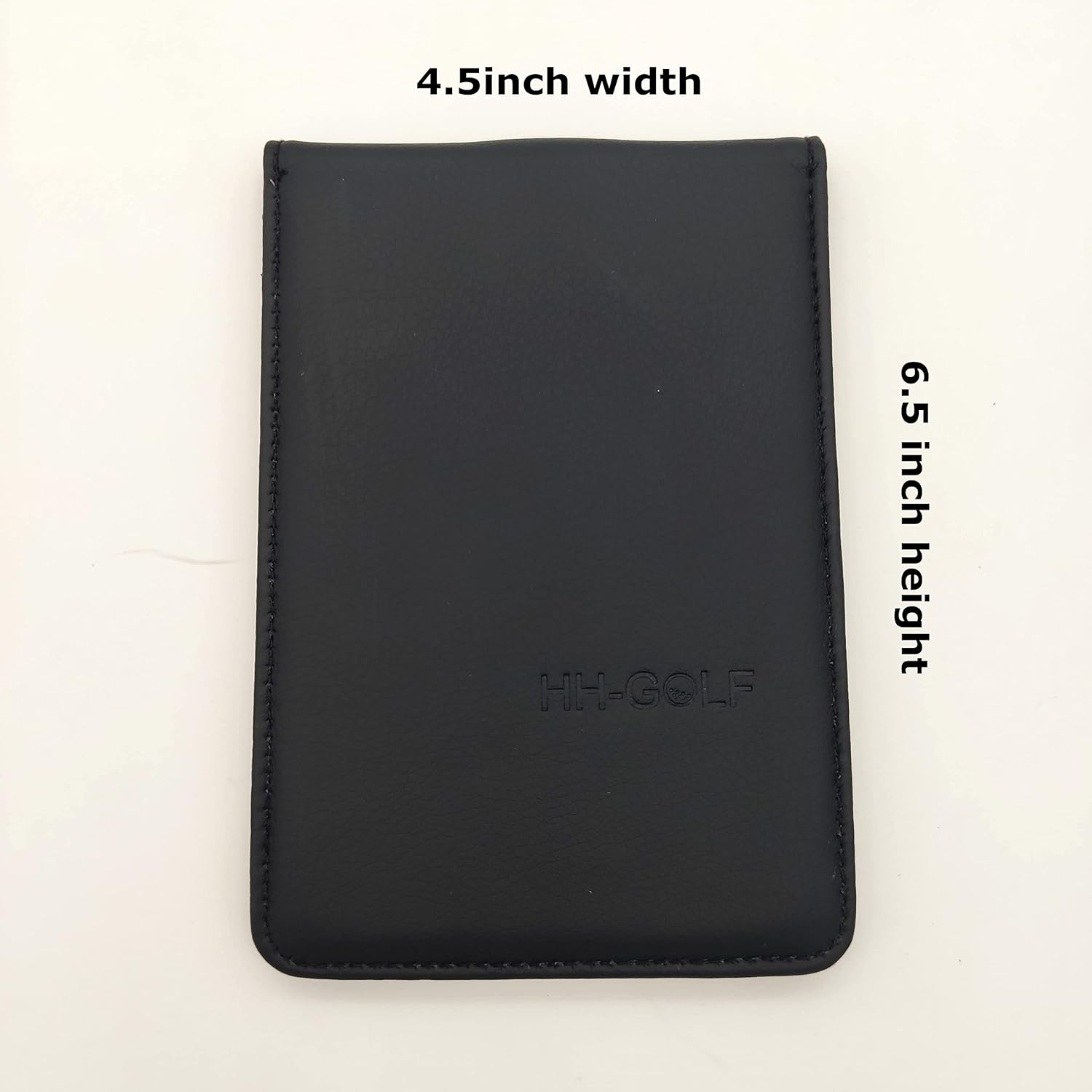 HH-GOLF Golf Scorecard Holder, Black Synthetic Leather Golf Card and Pencil Holder, Deluxe Pocket Golf Yardage Books Golf Gift image number 3