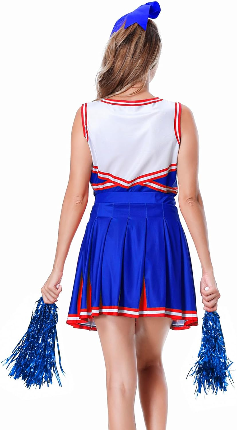 GRAJTCIN Women'S Cheerleader Costume Musical Uniform Halloween Party Fancy Outfit image number 2