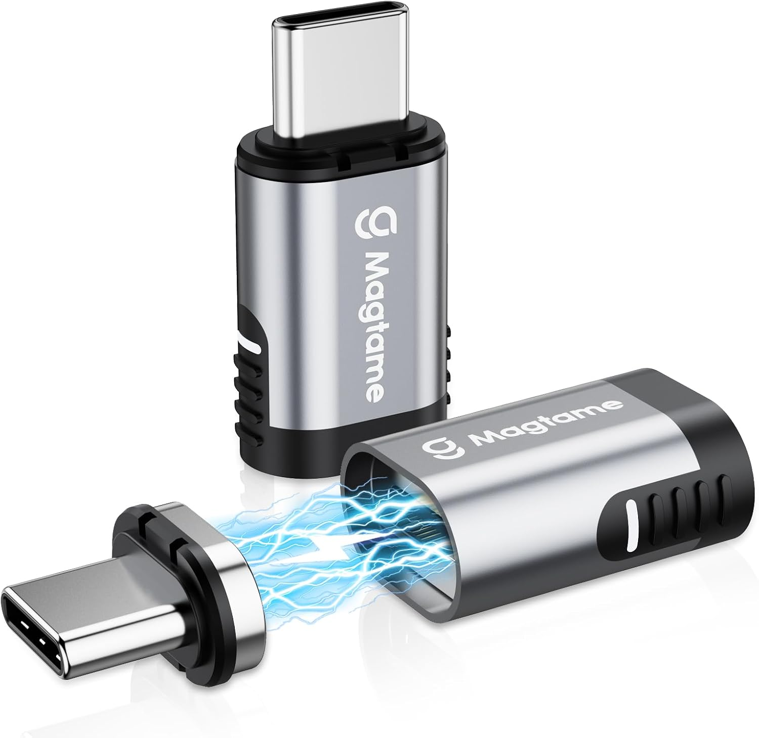 2Pack Magnetic USB C Male to USB C Female Adapter, 240W Type C Adapter Extender, 40Gbps Data Transfer 4K Video Output for Steam Deck, ROG Ally, Switch, Notebook, PC, Tablet, Iphone 15 USB4 Straight image number 4