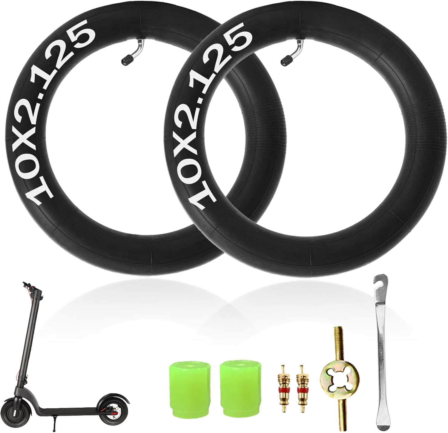 Pack of 2 10 X 2.125 Inner Tube 10 X 2.125 E Scooter Tyres 10 Inch for Ninebot F20/F25/F30/F40 Electric Scooter image number 1