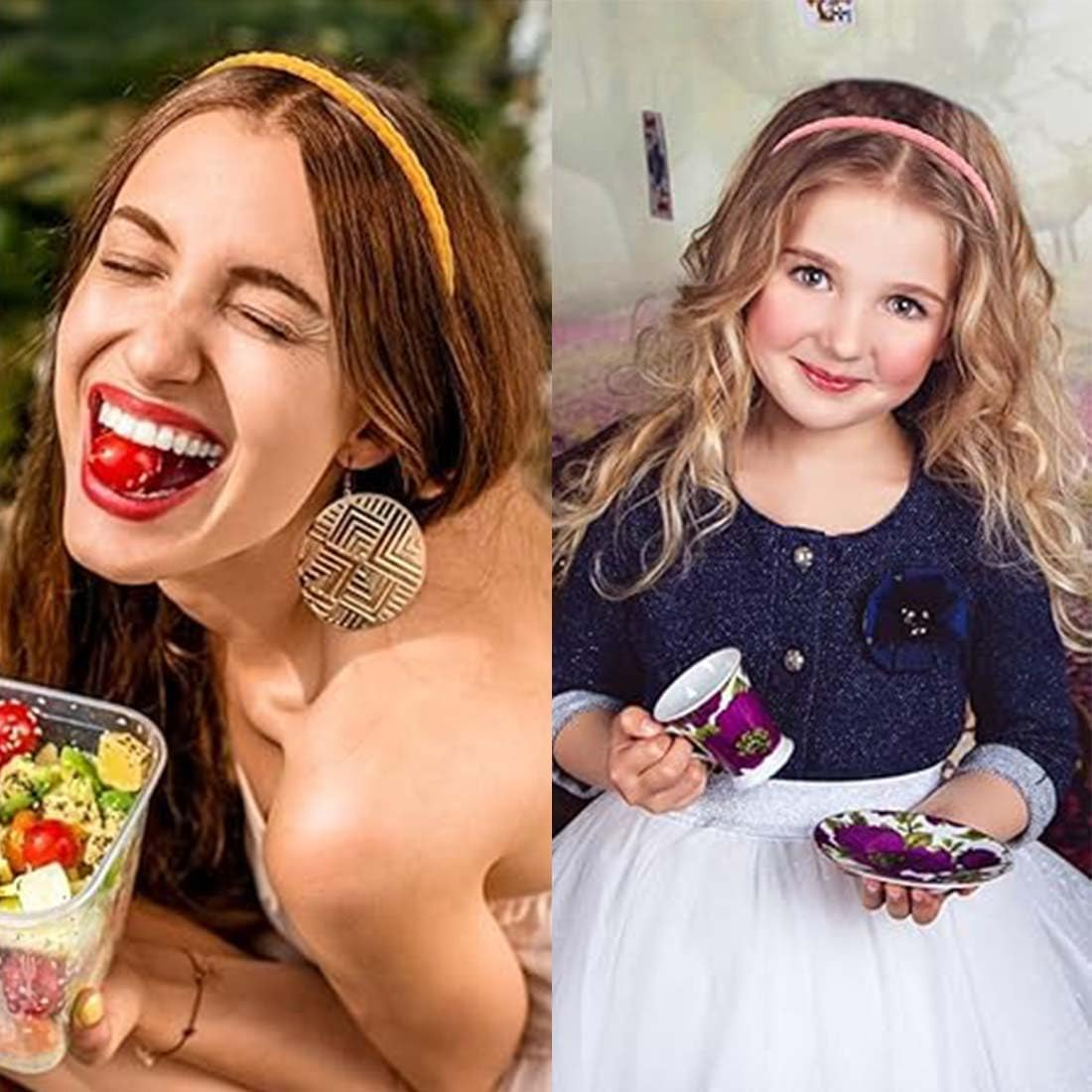 LAKJUOZ Pack of 8 Thin Headbands, Women'S Plastic Hair Bands with Teeth, Colourful Headbands, Elegant Hair Bands for Women and Girls, 8 Colours image number 3