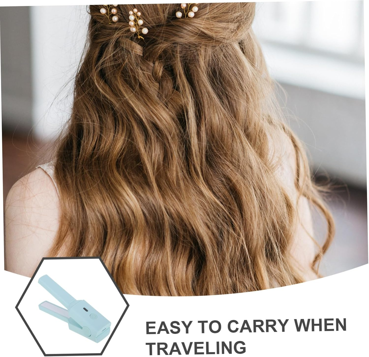 LALADEFIEE Usb Mini Hair Straightener Curling Wand Portable Constant Temperature Hair Styling Tool for Travel