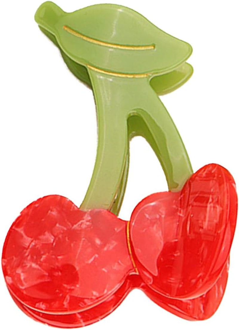 Cute Cherry Hair Claw Clips, Red Fruit Hair Clip, Hair Clip, Red, Summer Hair Clips, Fruit Hair Clips, Small Hair Claws, Suitable for Women to Organise and Decorate Your Hair image number 4