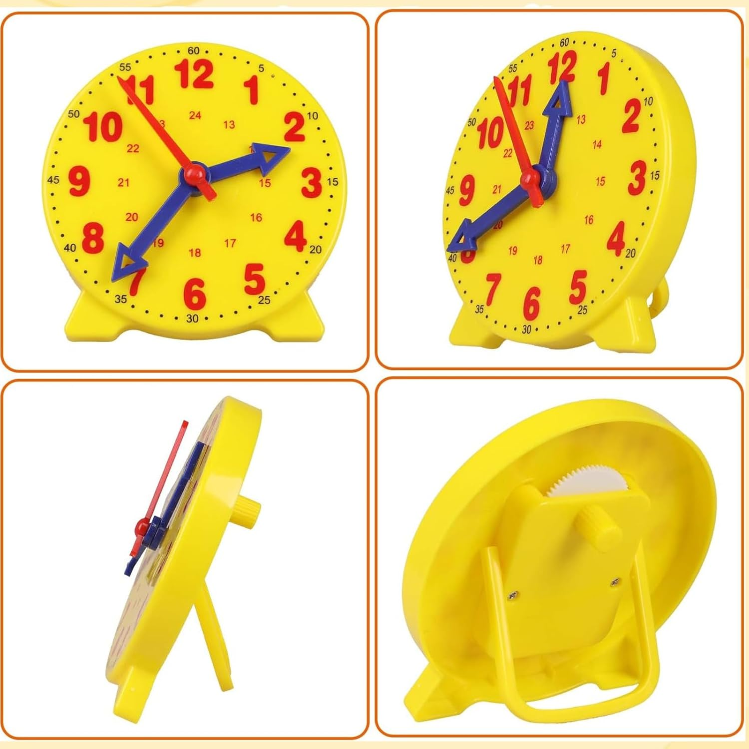 MOAZIFI Children'S Learning Clock Set, Clock Learning for Children from 6 and 8, Educational Toy with 24-Hour Format, 12 Cards & 3 Dice for Primary School, School Gift image number 5