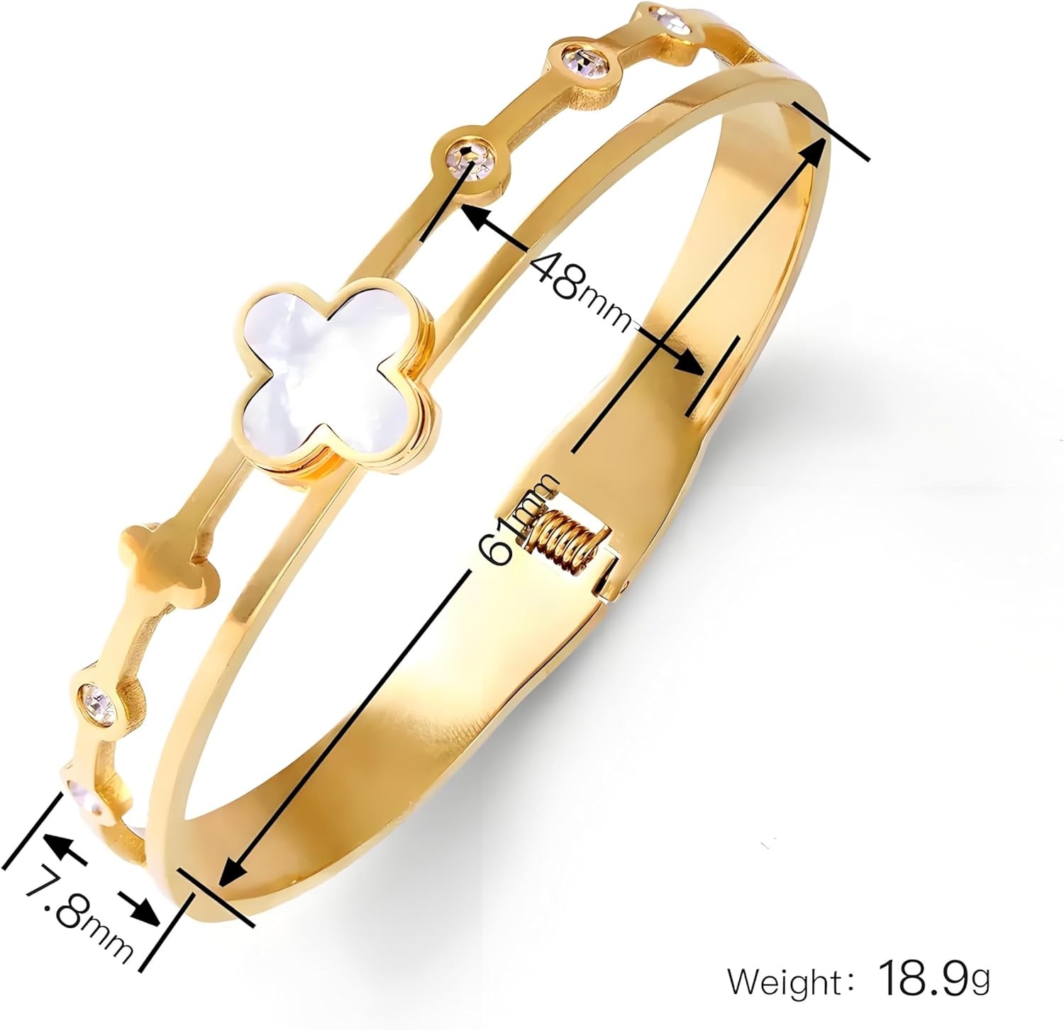 Gold Bracelets for Women 14K Gold Plated Friendship Love Bangle Bracelets Cubic Zirconia Stainless Steel Bracelet Jewelry Christmas Valentines Birthday Gifts for Women image number 2
