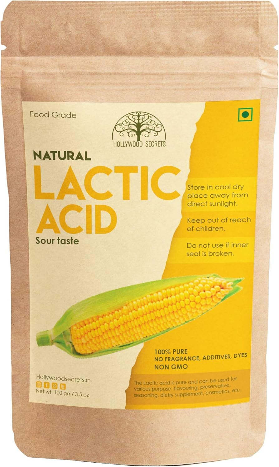 Hollywood Secrets 100% Pure Lactic Acid Pure Grade Powder (100 Gms) image number 1