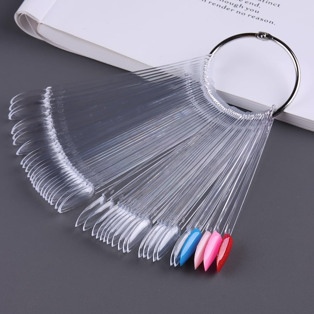 SUTOKAKA - 【You Will Receive】3 Sets Clear Nail Polish Samples with Metal Ring, 50Pcs per Set, 150Pcs in Total.