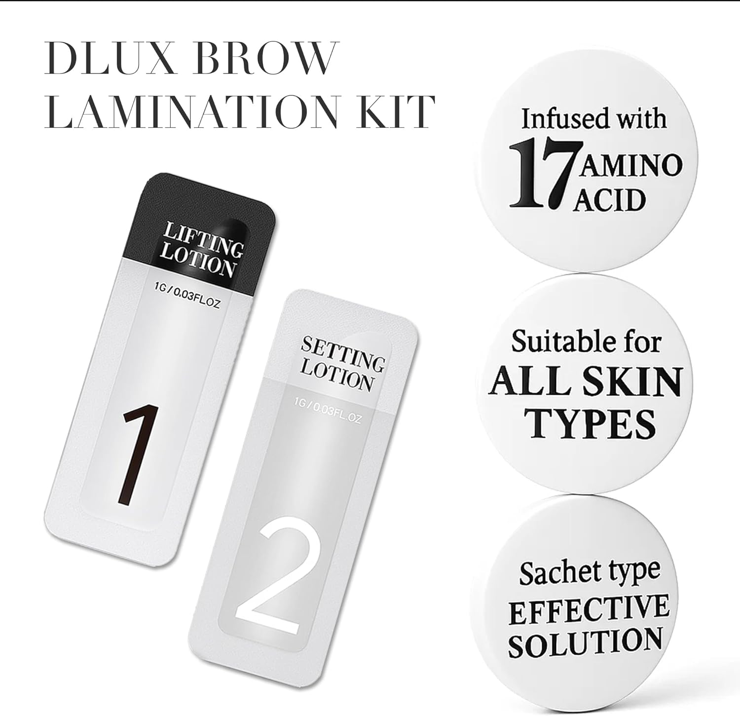 DLUX PROFESSIONAL Keratin Brow Lamination Kit &ndash; Luxury Eyebrow Lift, Gentle Brow Curling, Safe Perm System for Sensitive Skin image number 6