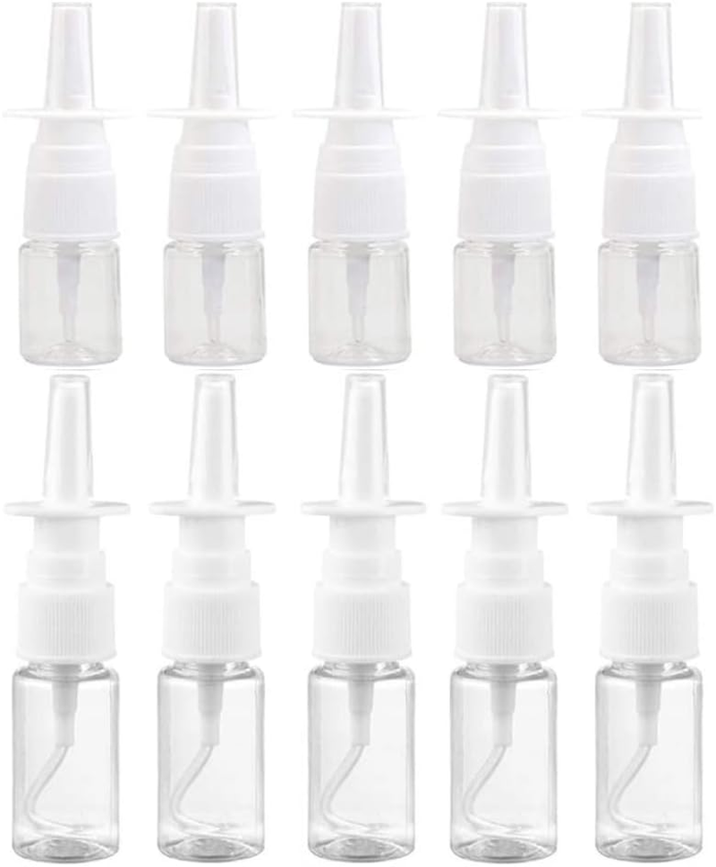 10Pcs Empty Refillable Nasal Spray Bottles Empty Nasal Spray Bottle Fine Mist Sprayers,10M and 20Ml