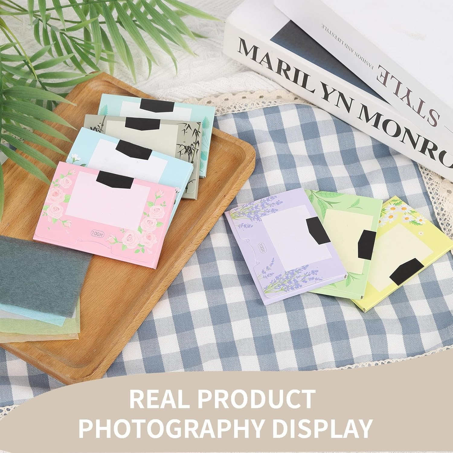 700 Pcs Oil Blotting Paper Sheets for Face & Nose - Premium Natural Softwood Pulp, Oil Absorbing Facial Tissues for Oily Skin & Makeup Touch Ups | Portable Travel Blotting Papers image number 5