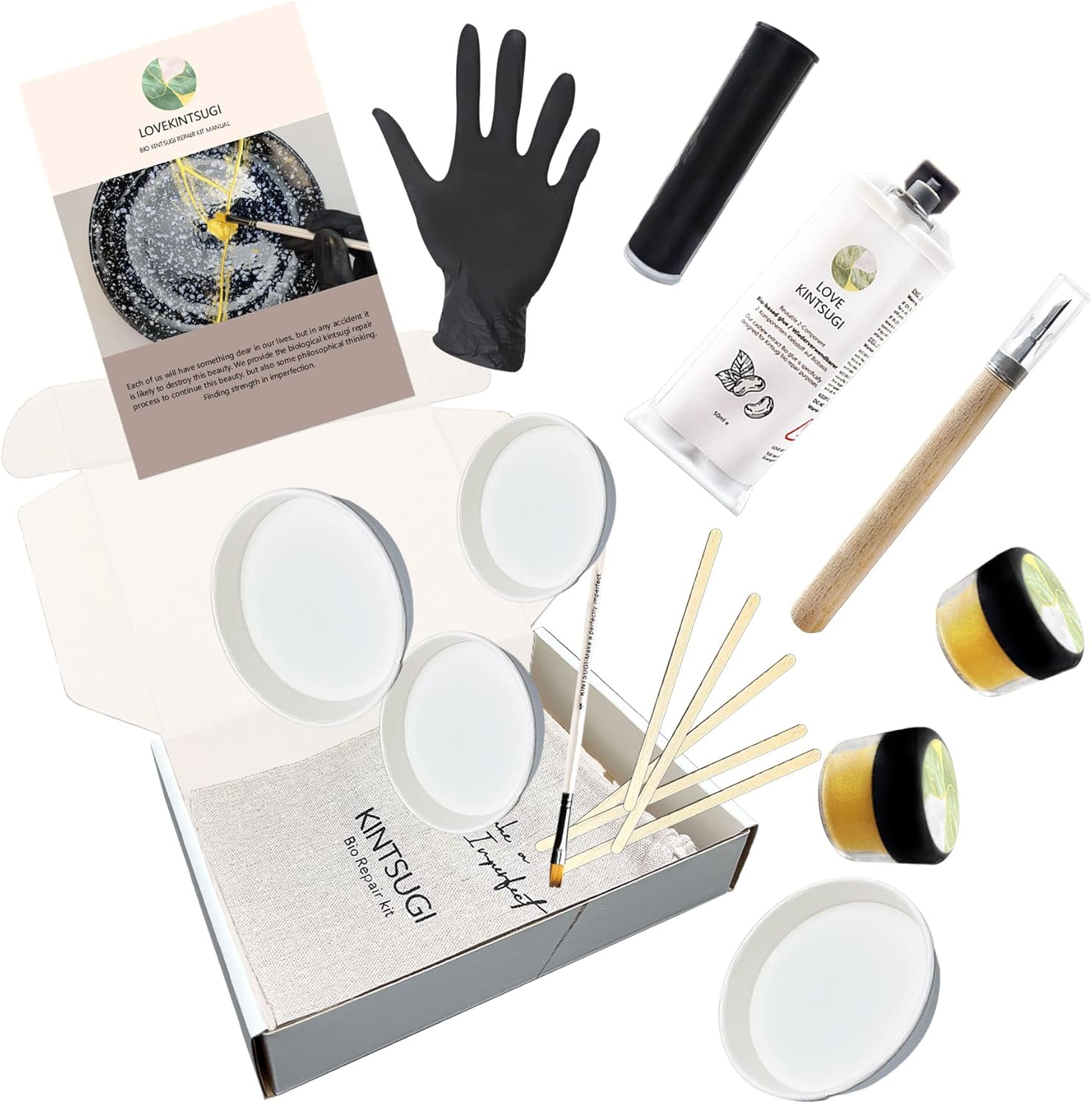Bio Kintsugi Repair Kit, Food Safety Bio Resin Kintsugi Kit, Bio Based - Dishwasher Safety - Repair Your Meaningful Objects with Bio Glue, Perfect for Beginners, Japanese Art Kintsugi Craft image number 2