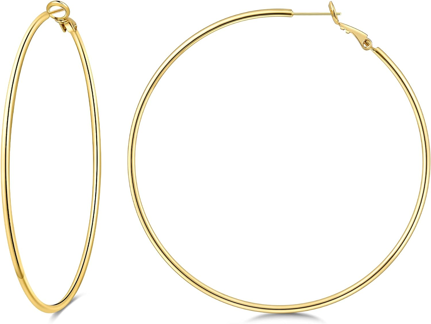 Gacimy Gold Hoop Earrings for Women 14K Real Gold Plated, 925 Sterling Silver Post Gold Hoops for Women image number 5