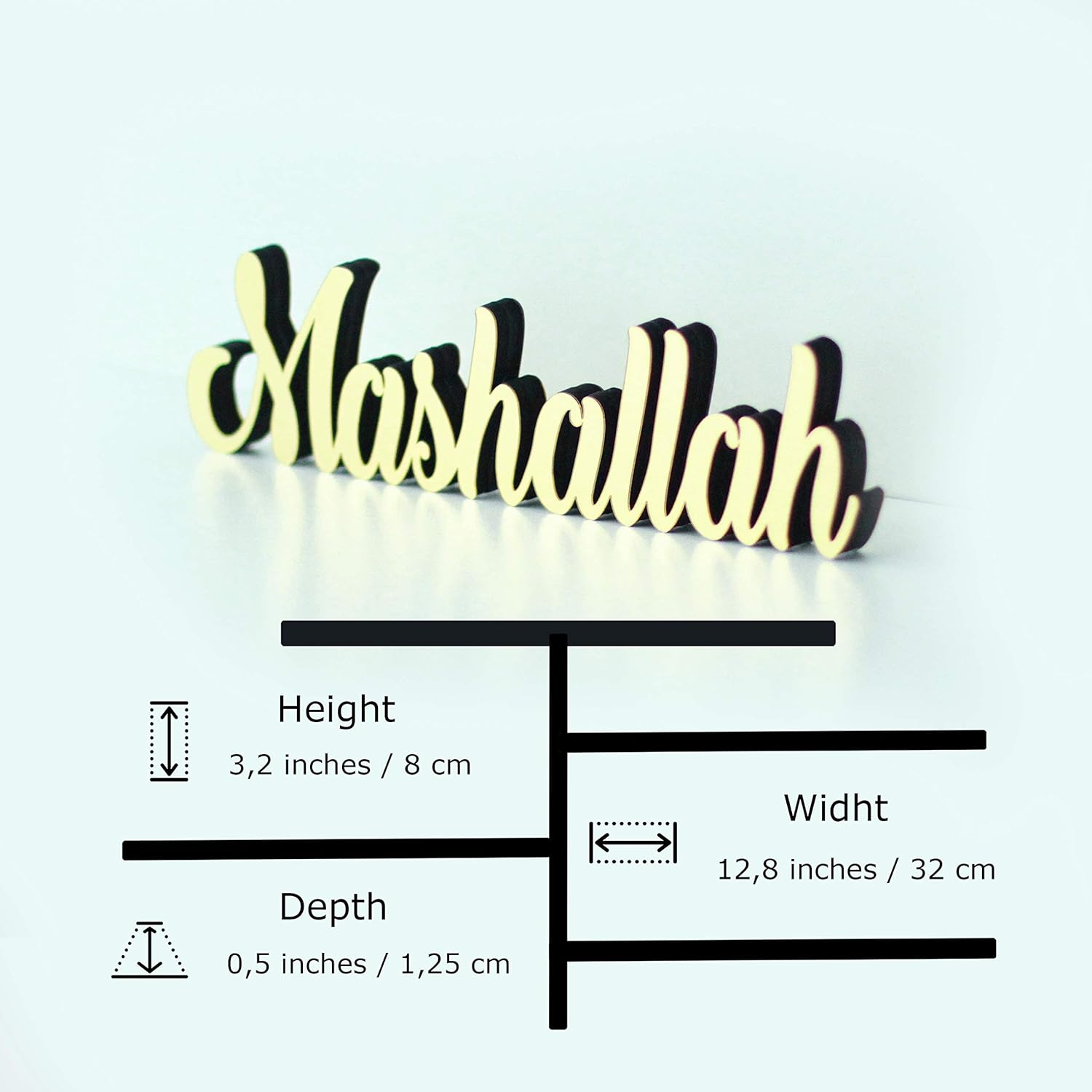 Iwa Concept Mashallah Gold Islamic Decor | Home Decorations for Ramadan & Eid Gifts image number 4