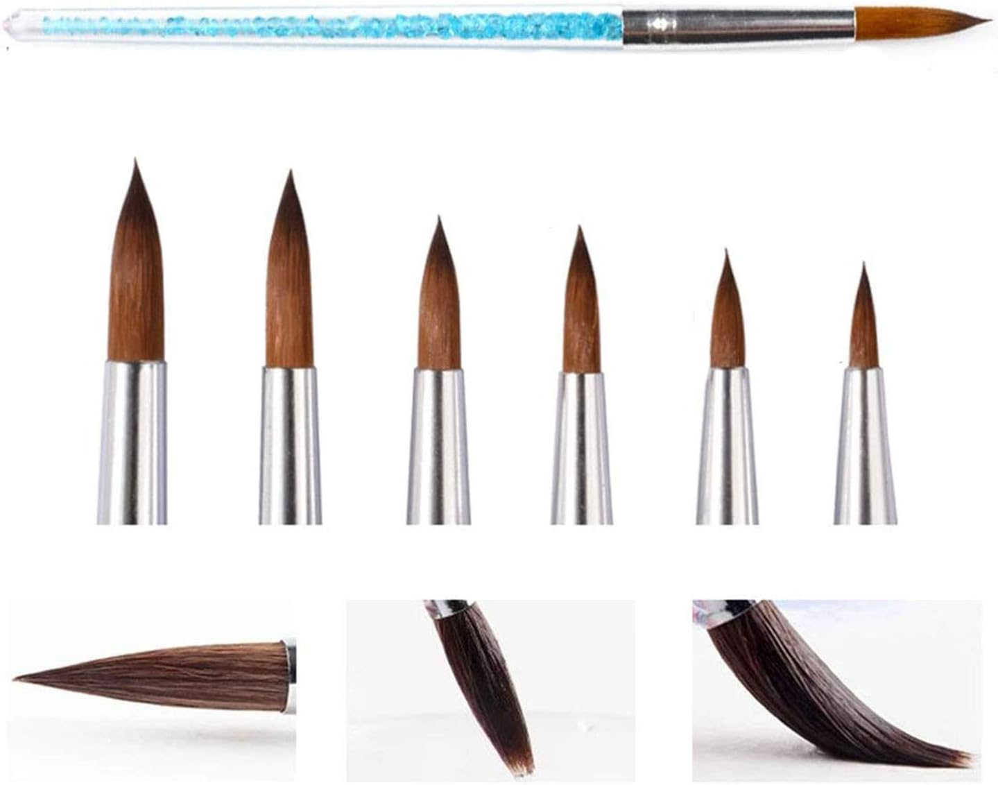 6 Pcs Nail Art Brushes Design Painting Detailing Drawing Pen Set Bundle Tool Kit