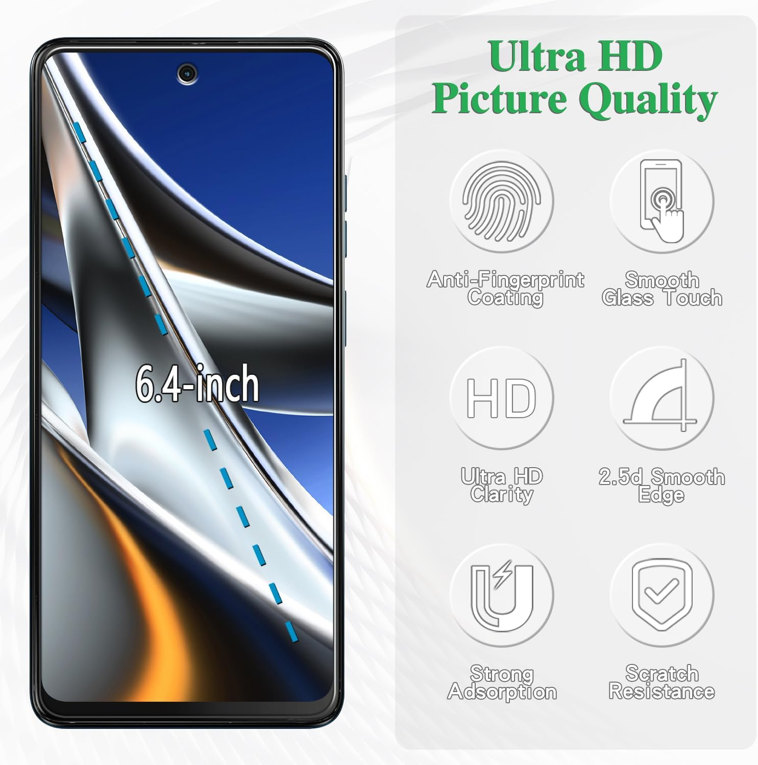 Pokolan 3 Pack Screen Protector for Motorola Moto Edge 50 Neo 5G Tempered Glass, 9H Hardness, Case Friendly, anti Scratch, Bubble Free, Easy to Install image number 5