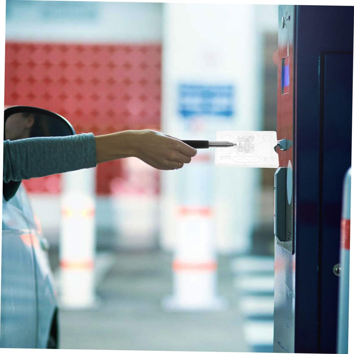 SUPVOX 2Pcs Car Supplies Car Card Toll Stick Payment Holder Toll Tag Holder for Car Garage Parking Aid Parking Card Holder Stick Parking Garage Card Holder the Sign Telescopic Abs image number 3
