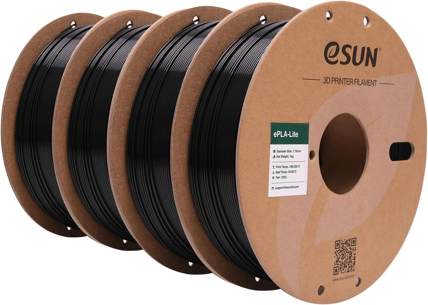 Esun PLA Filament 1.75Mm, 3D Printer Filament Upgraded PLA Filament, Dimensional Accuracy +/- 0.03Mm, 1KG Spool (2.2 LBS) 3D Printing Filament for 3D Printers,Black