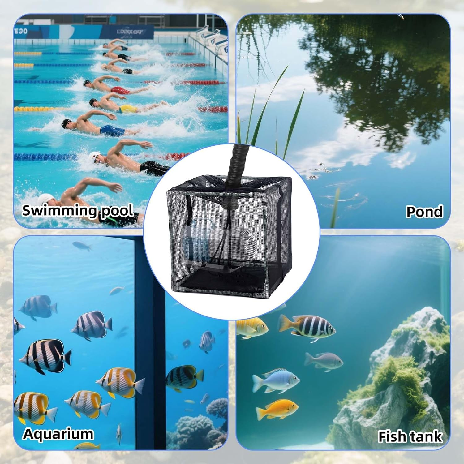 10In Pond Filter Bag, Black Mesh Pump Filter Media Bag Anti-Clogging Cube Pond Cover Water Pump Barrier Box Basket Cage for Outdoor Fish Koi Ponds Swimming Pools Garden Water Features image number 4