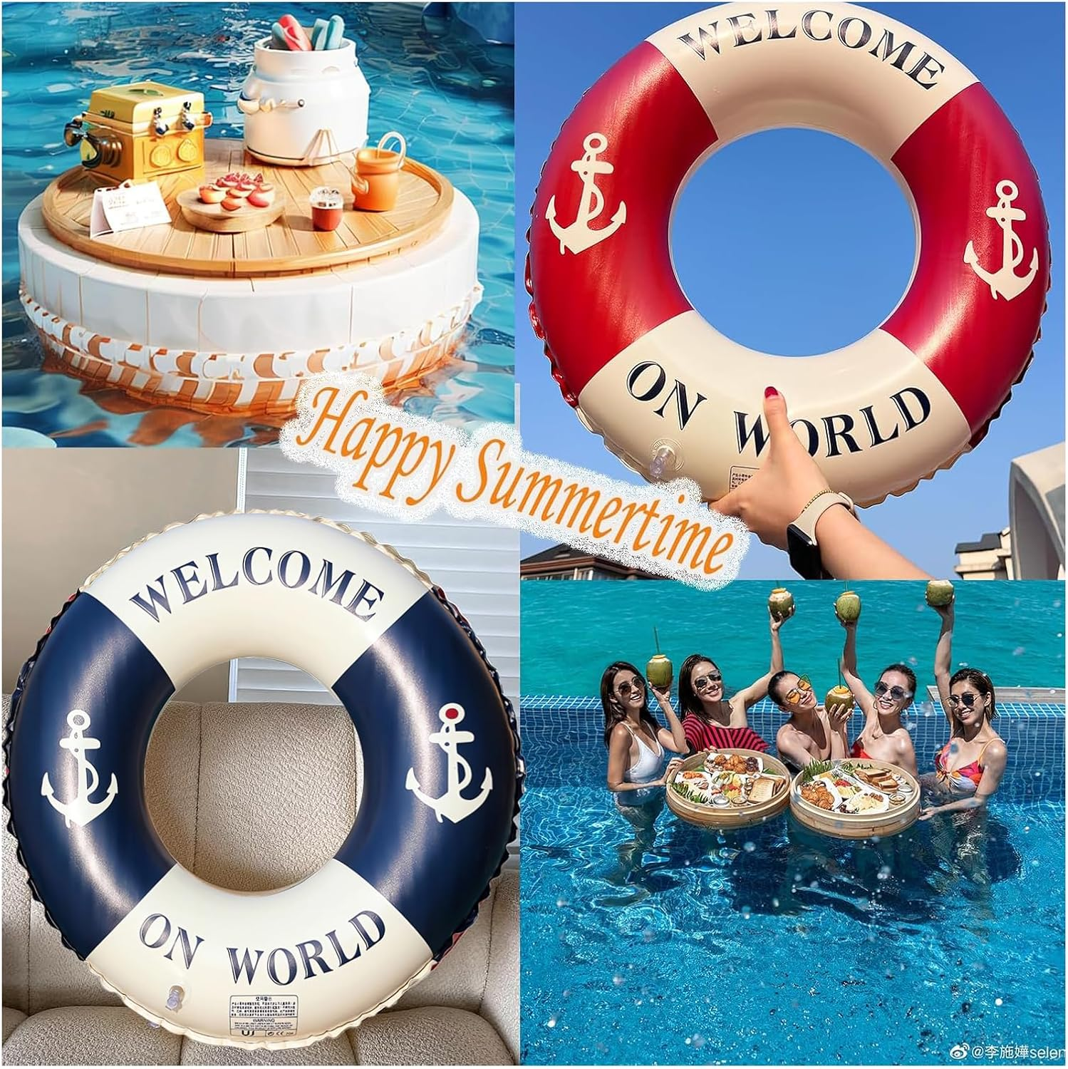 Inflatable Swimming Ring, Large Swimming Ring, Swimming Ring, Water Toy for Pool and Beach Party Toy for Children and Adults
