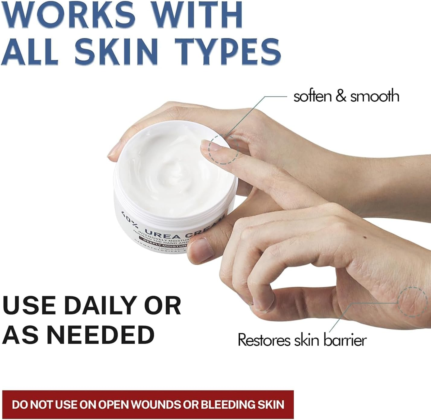 Urea Cream,40% Foot Care Lotion for Chapped Heels, Chapped Heels, Super, Rough, Dry, Calloused Feet, Soften Rough Skin on Feet 5.29 Fl.Oz for All Skin (1) image number 2