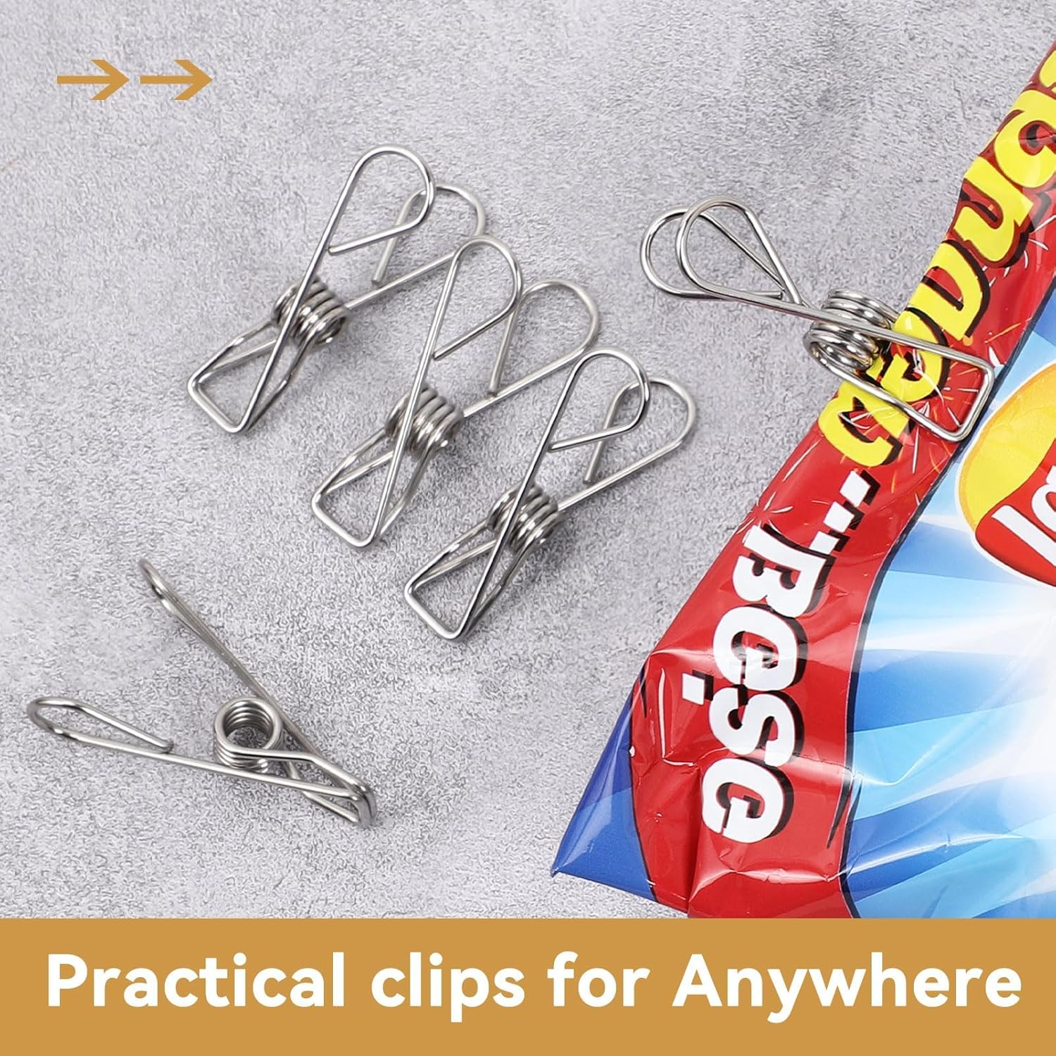 60 Pack 2.36" Stainless Steel Silver Clothes Pegs Wire Clothes Pins Heavy Duty Clothes Pin Clips for Laundry Home Kitchen Outdoor Travel Office image number 1