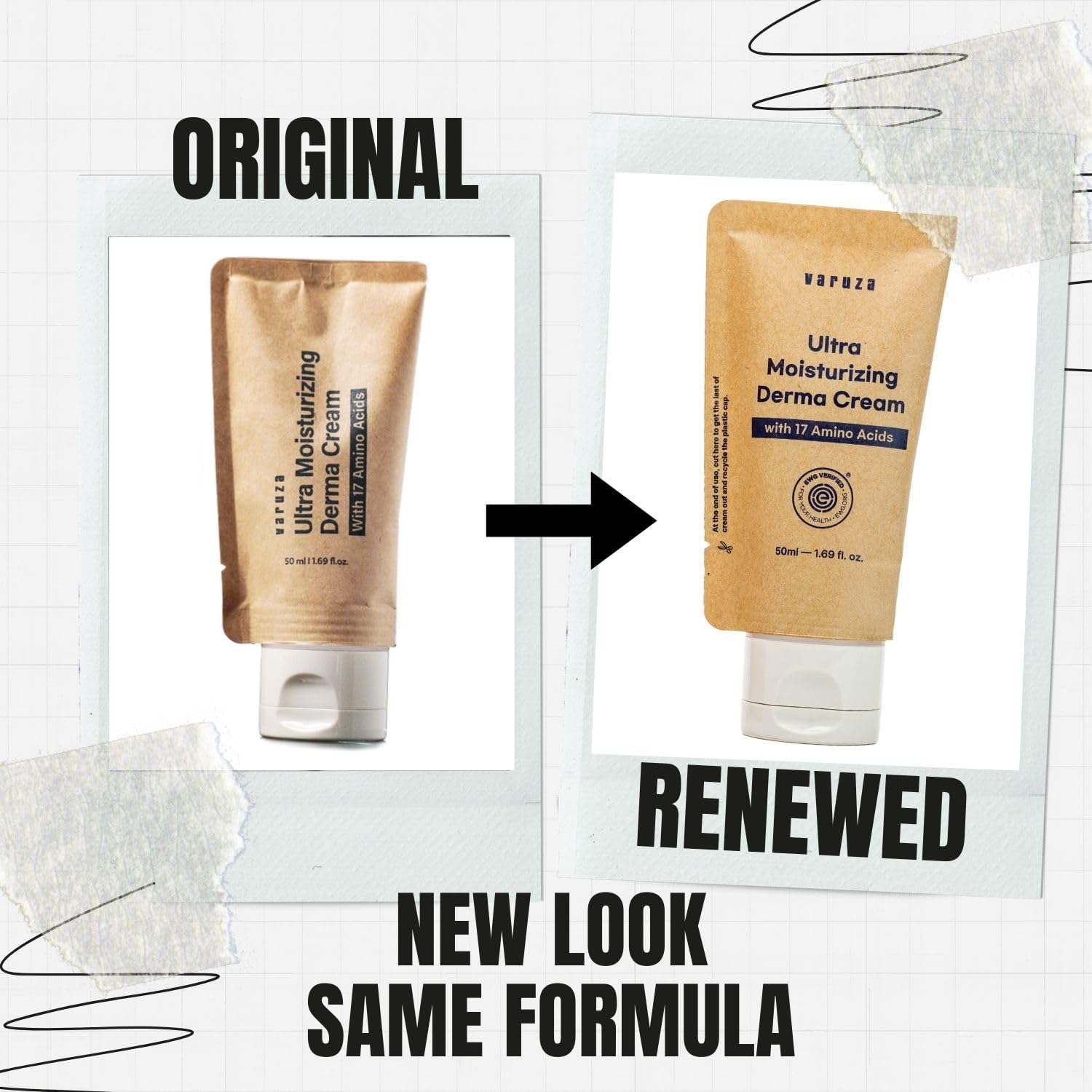 Varuza Ultra Moisturizing Derma Facial Cream with 17 Amino Acids Vegan Nano Liposome Cream Low Molecular Weight Hyaluronic Acid Oil Free (Ultra Moisturizing Derma Cream) image number 1