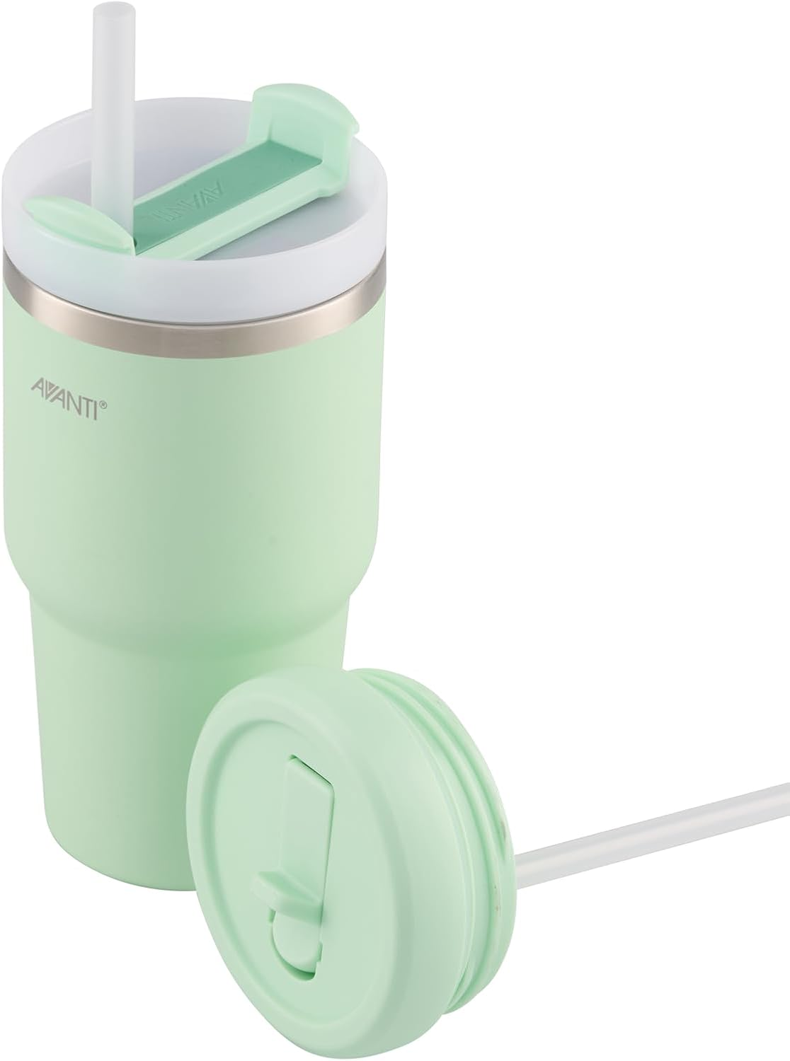 Avanti Hydroquench Stainless Steel Insulated Smoothie Tumbler with 2 Lids 550Ml, Soft Mint - Agave image number 7