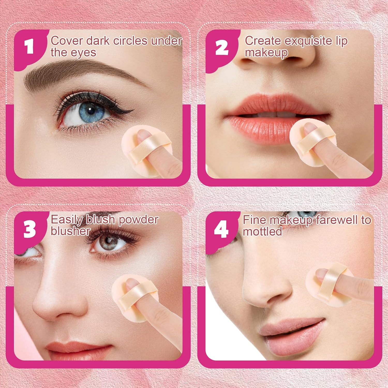 12 PCS Small Powder Puff Mini, Makeup Powder Puff Skin Color Soft Small Powders Puffs 1.5 Inches Powders Pact Microfiber Makeup Sponges Finger-Sized Makeuppuff for Women image number 6