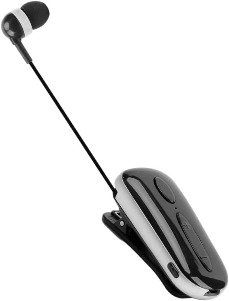 SHINEOFI Wireless Retractable Clip-On Earbud Sports Headphone for Running and Gym Use, Black Wireless Earplug with Neck Clip Compatible with Dc5.00V Devices image number 5