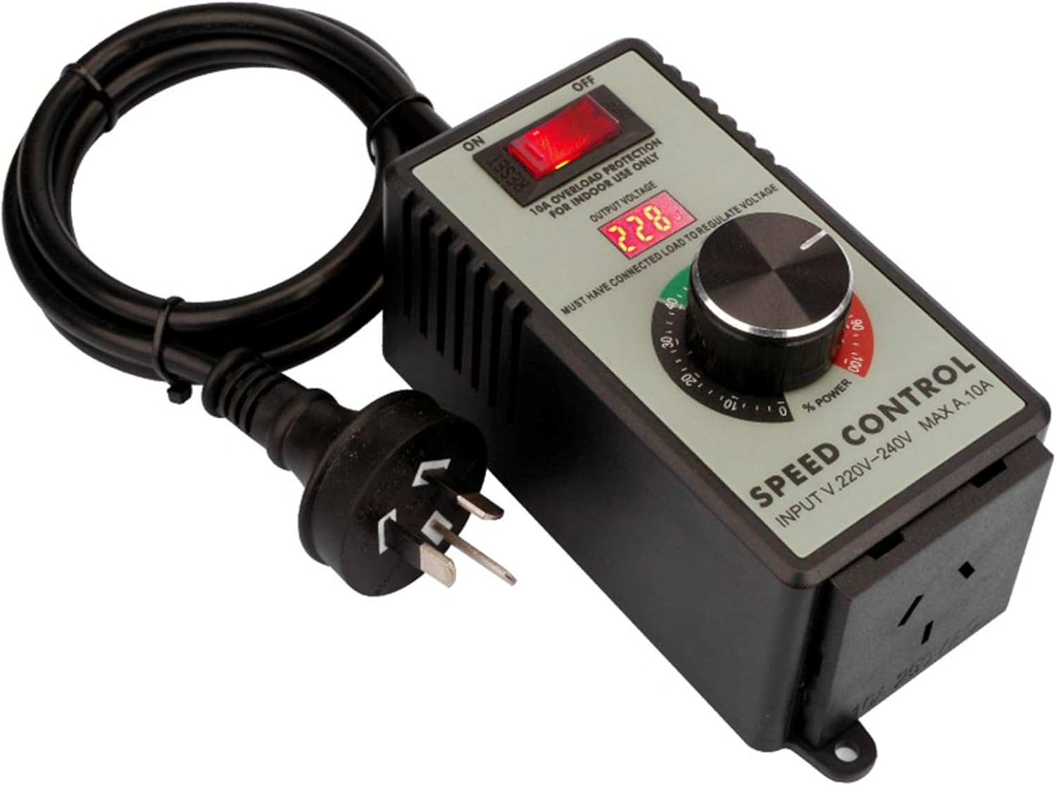 BAEXUE Electronic Voltage Governor AC Motor Speed Controller, Variable Voltage Regulator Switch, LED Display, 4000W Max, 15A Load, ABS Material image number 1