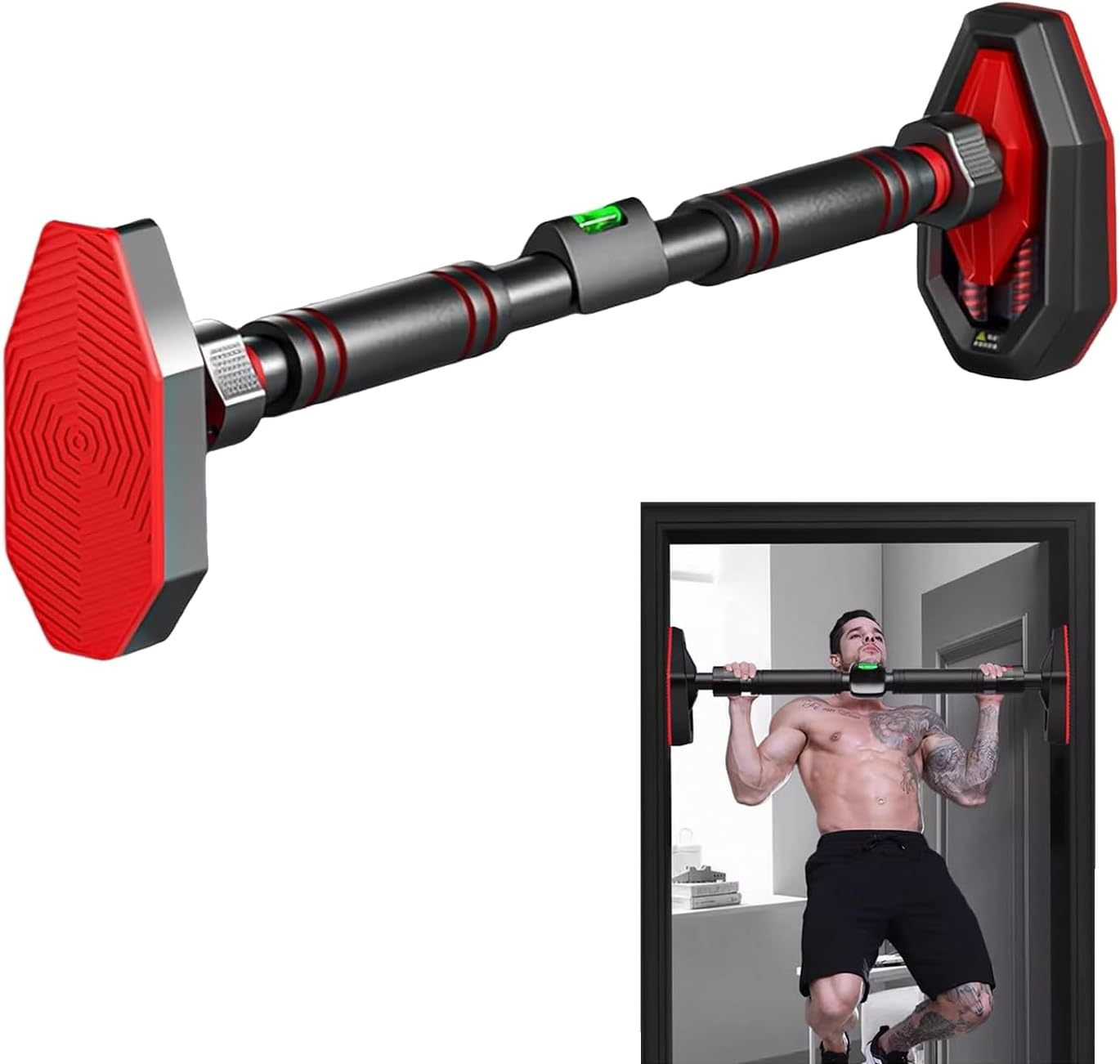 Adjustable Pull up Bar for Doorway, 1080KG Max Load Chin up Bar with 5-Lock & Anti-Slip, Adjustable 75-94Cm Width Locking Mechanism Pullup Bar ，No Drill No Punching，Home Gym Equipment for Strength Training image number 1