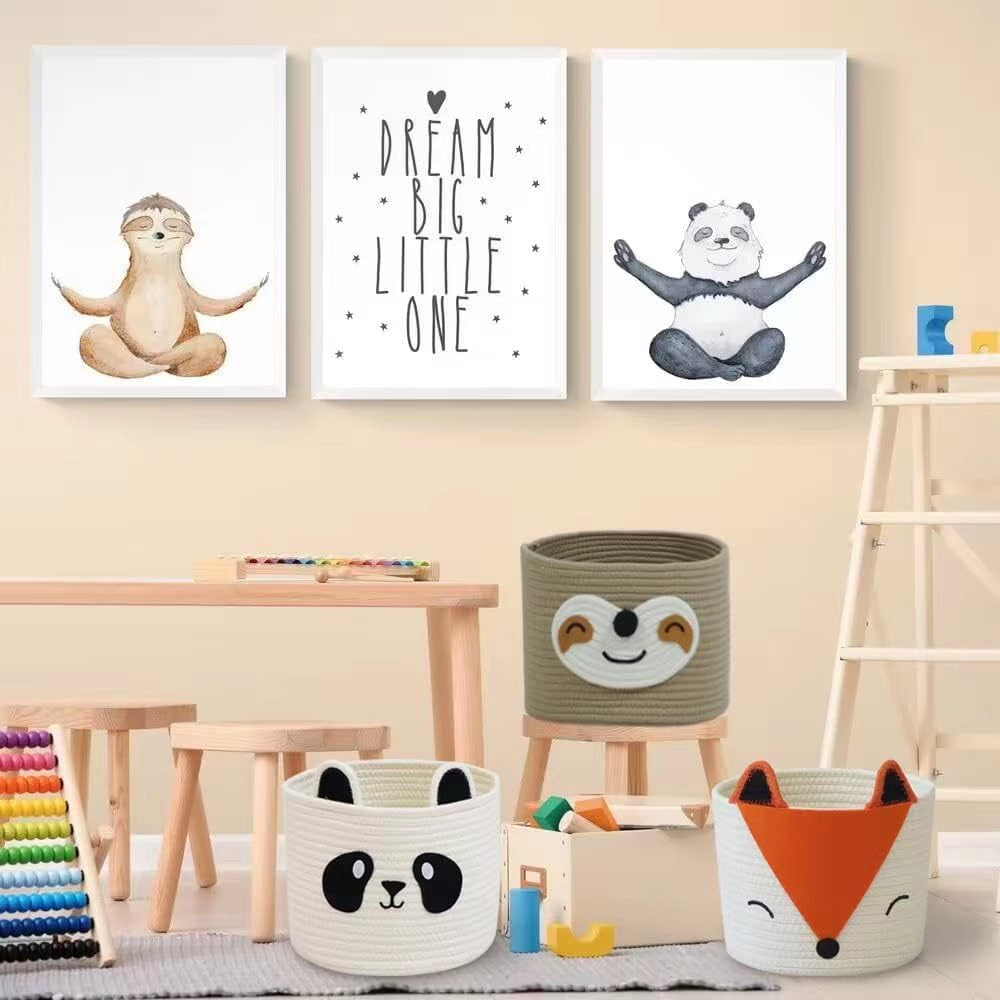 Orange Fox Storage Basket - Small, Multipurpose for Baby Diapers, Laundry, Kids Room, Dog/Cat Toys - Ideal for Woodland Nursery Decor & Organizing (Orange, Samll) image number 2